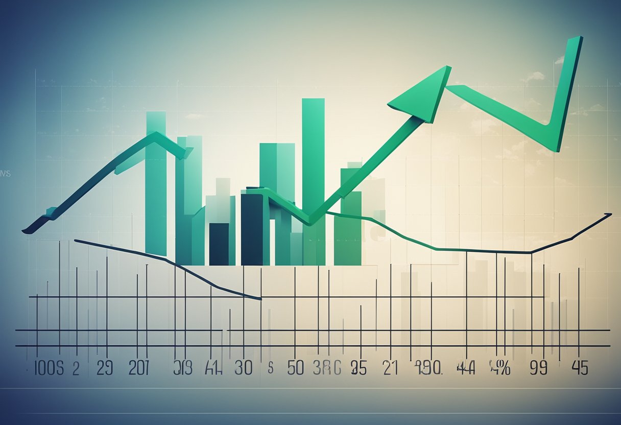 A line graph showing CPI and mortgage rates rising steadily over time