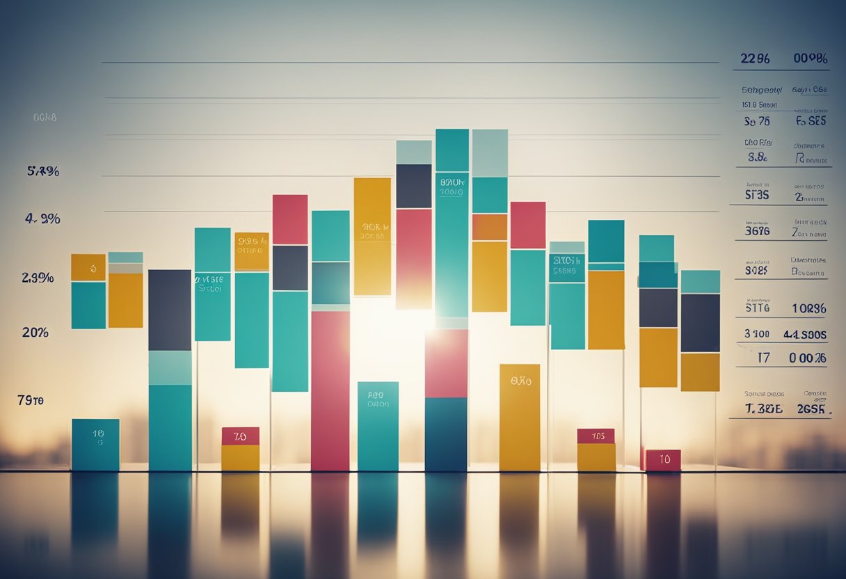 A bar graph displaying real estate KPIs, with each bar representing a different metric and color-coded for easy comparison