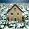 A house surrounded by dollar bills symbolizing how using real-time rental property data can maximize rental income while keeping vacancy rates low.