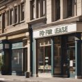 Empty storefronts line the street, "For Lease" signs dotting the windows. Investors survey the area, strategizing potential real estate acquisitions