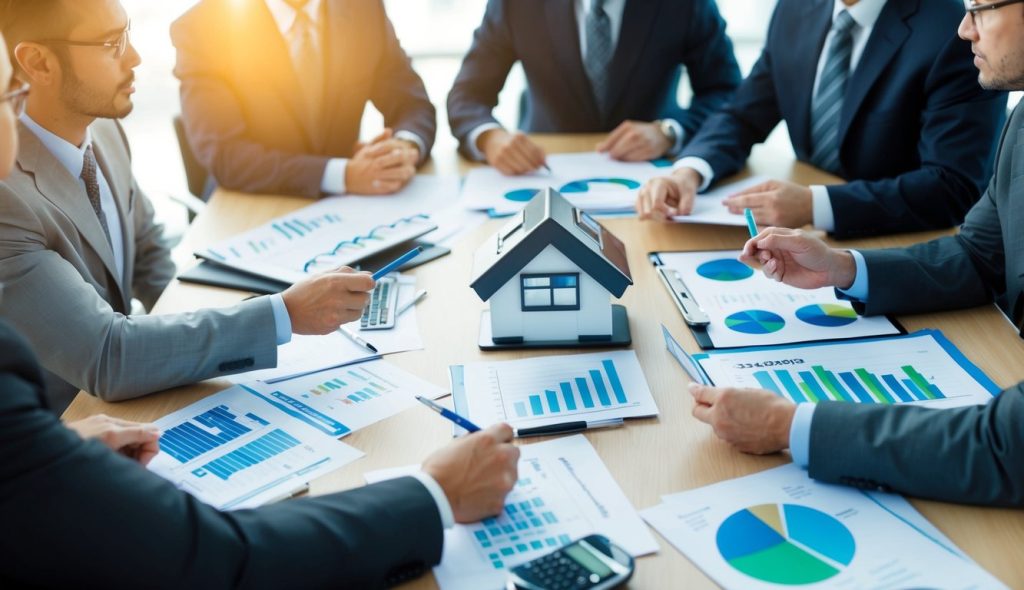 A group of real estate investors discussing tax strategies for rental property