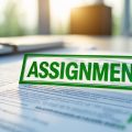 A lease document stamped with the word Assignment in green to signify landlord approval for a commercial lease assignment to a new tenant.