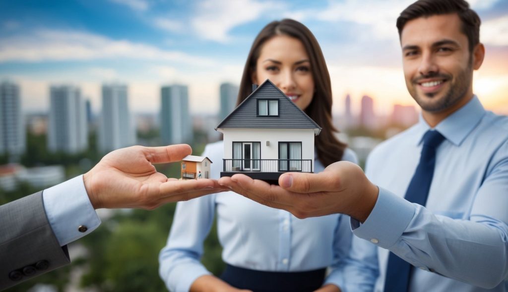 An investor-friendly real estate agent showing properties to potential clients