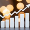 A graph showing a steady upward trend of real estate values over multiple years