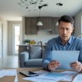 A real estate investor reviewing a proforma on his notebook and realizing he just made a terrible mistake.