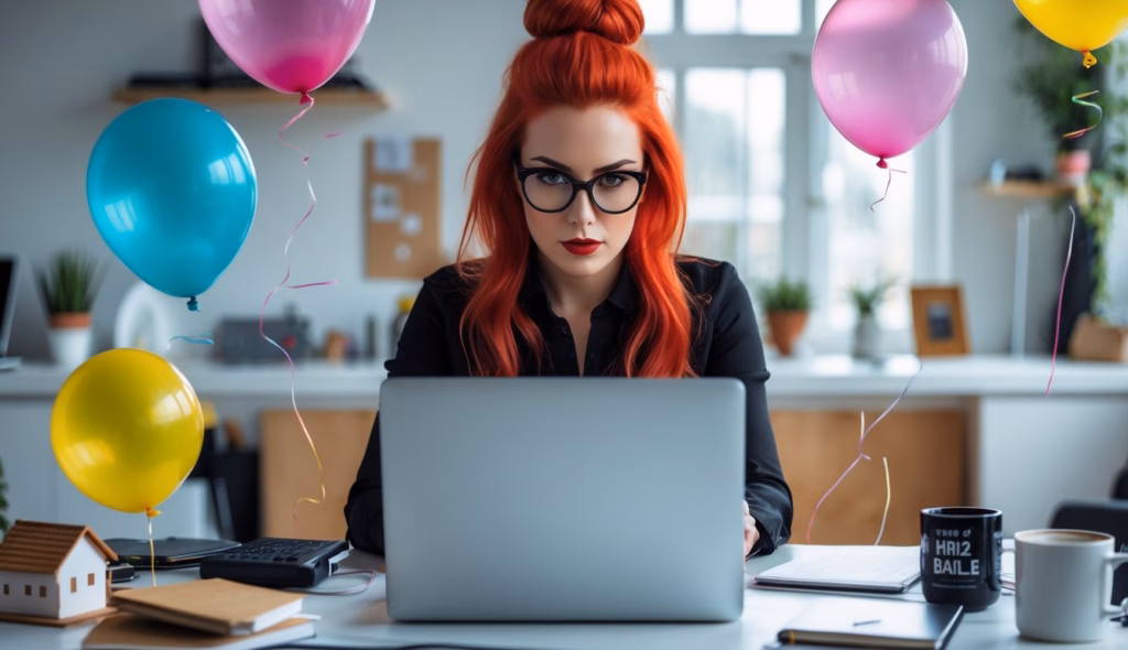 A prospective tenant creating a fake application on her laptop computer
