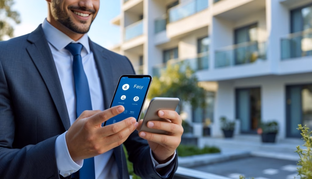 A lease agent using smart technology to help attract Gen Z renters